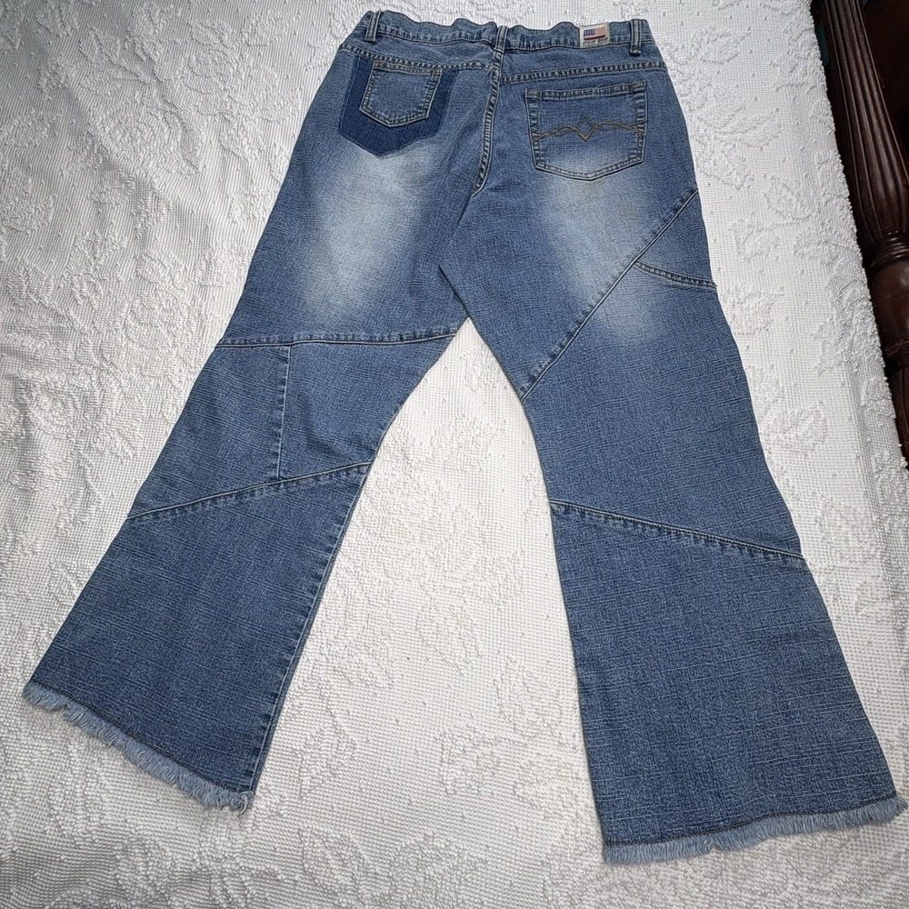 Vintage Apollo Jeans Womens Size 13 14 Waist 28" Flared Y2K Distressed Faded - Picture 3 of 10